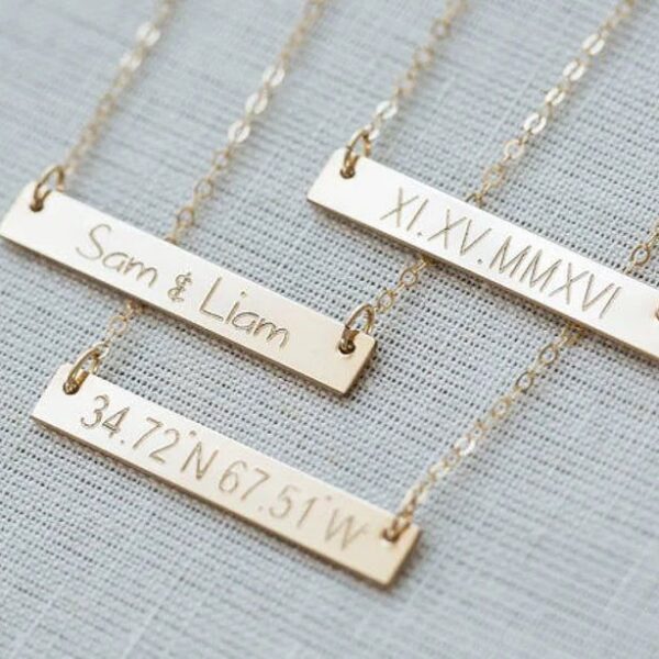 Puzzle Piece Engraved Charm Necklace