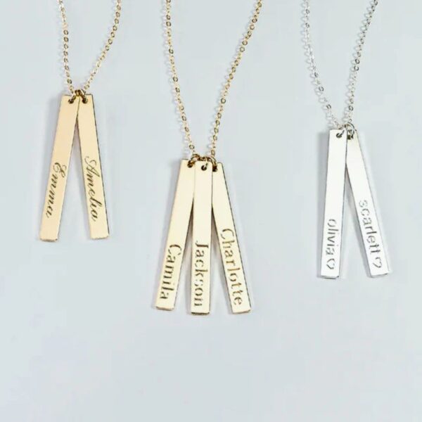 Horizontal Bar Engraved Necklace