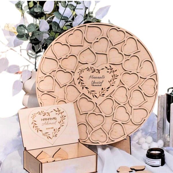 Wedding guest book heart shape